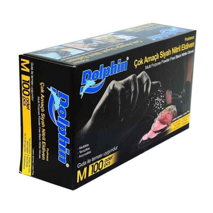 Dolphin Siyah Nitril Eldiven 100'lü
